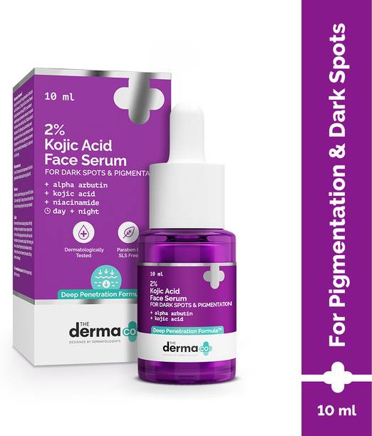 द डर्मा को 2% Kojic Acid Face Serum I With 1% Alpha Arbutin & Niacinamide I For Dark Spots, Blemishes & Pigmentation I For All Skin types |