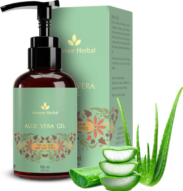 Avimee Herbal Aloe Vera Gel, 99% Pure, For Intense Moisturisation & Acne Free Skin,