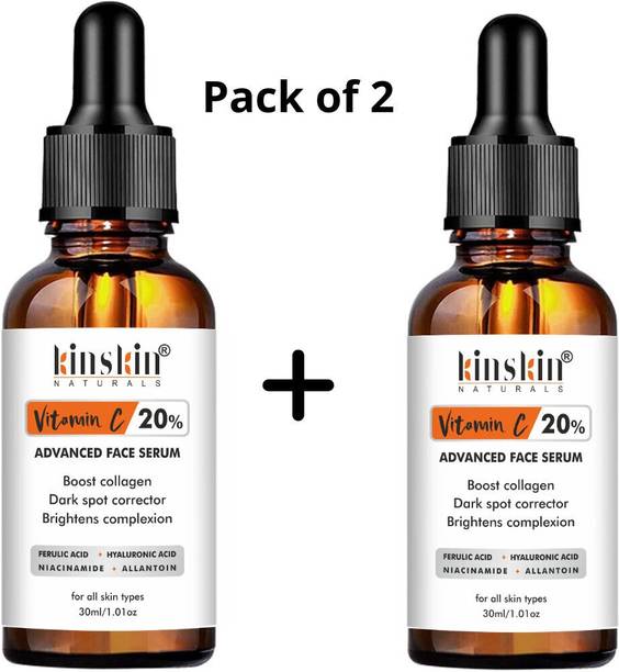 Kinskin Naturals 20% Vitamin C Serum For Skin Brightening Dark Spot, Pigmentation & Glow (2 Items in the set)