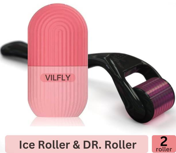 VILFLY Premium Darma Roller 0.5mm & Ice Roller skin care Combo