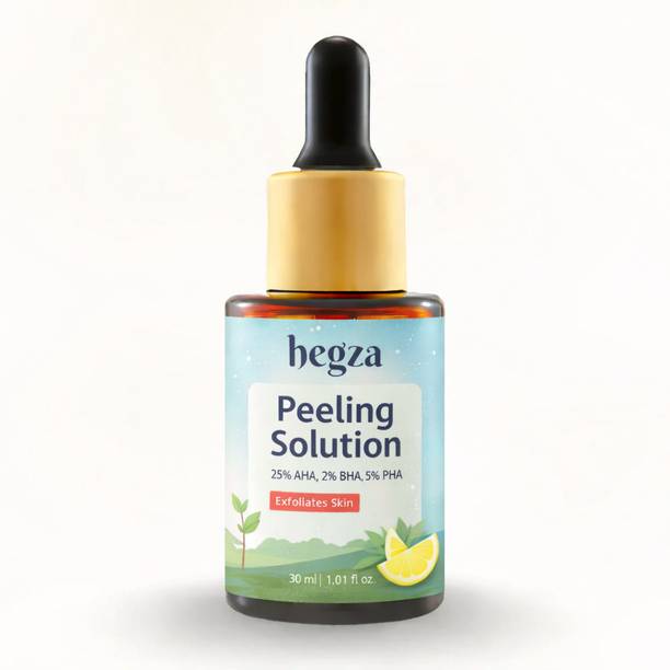 Hegza AHA BHA PHA Peeling Solution with 25% AHA, 2% BHA & 5% PHA for Skin Exfoliation & Glow