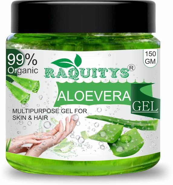 RAQUITYS Aloe Vera Gel For Skin Acne, Scars, Dark spots Face & Hair Care 150gm