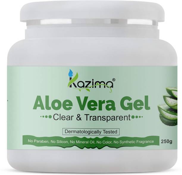Kazima Pure Natural Aloe Vera Gel (250 Gram ) - Ideal for Skin Treatment, Face, Acne Scars, Hair Treatment