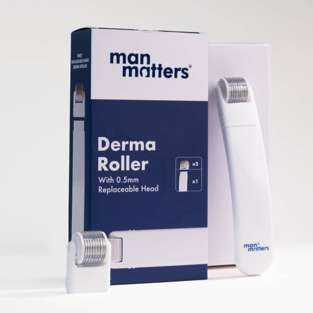 Man Matters 2-In-1 Derma Roller 0.5mm | Replaceable Head | Provides Hair & Beard Growth