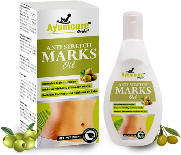 Ayumcure Stretch Mark Removal & Prevention Oil for women | Improves Skin Texture & Tone