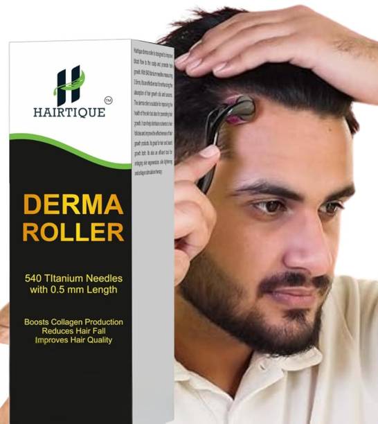 Hairtique Derma Roller for Hair Growth | 540 Chromium Needles| 0.5 mm