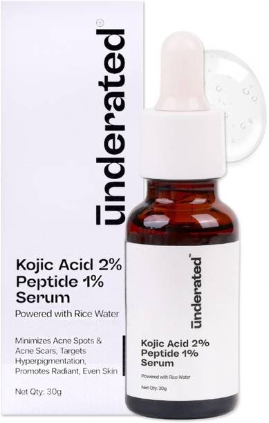 अंडरेटेड Kojic Acid 2% + Peptide 1% Serum | Brightening & Spot Correction | With Rice Water | Treats Hyperpigmentation & Acne Scars | For All Skin Types