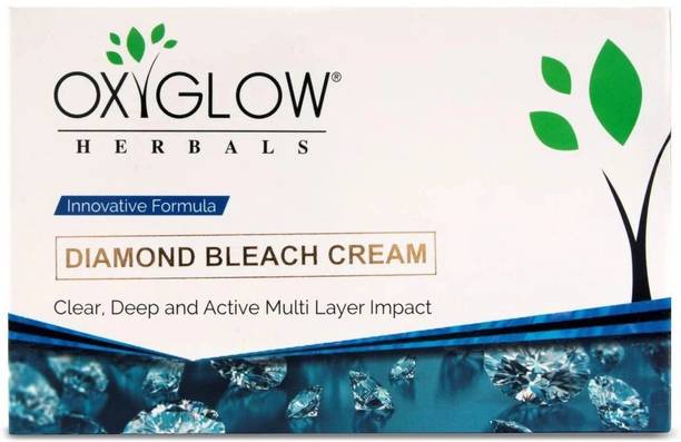 OXYGLOW Herbals Diamond Bleach Cream 300Gm (Pack of 1) Clear,Deep & Active multi layer