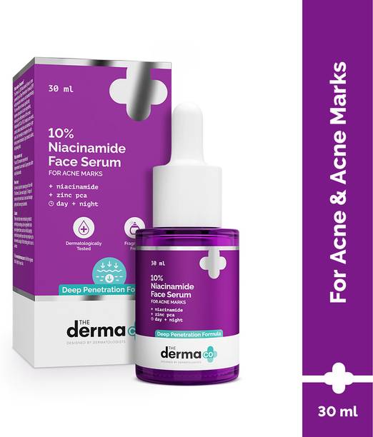 The Derma Co 10% Niacinamide Face Serum with 2% Zinc Fades Acne Marks | Fights Acne | Controls Oil Production | Reduces Dark Spots|