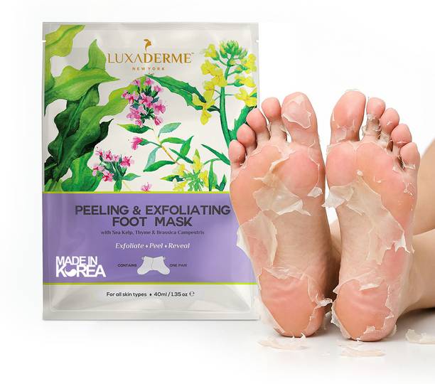 LuxaDerme Korean Foot Peeling Mask | Dead Skin Remover | Glycolic Acid | Baby Soft Feet