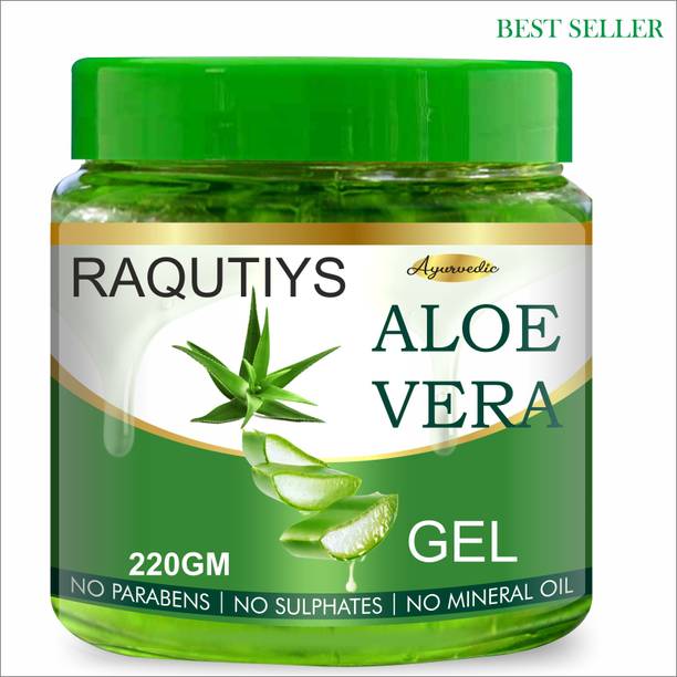 RAQUITYS Aloe Vera Gel for Glowing Skin & Hair with Pure Vera & Vitamin E (220g) pack of 1