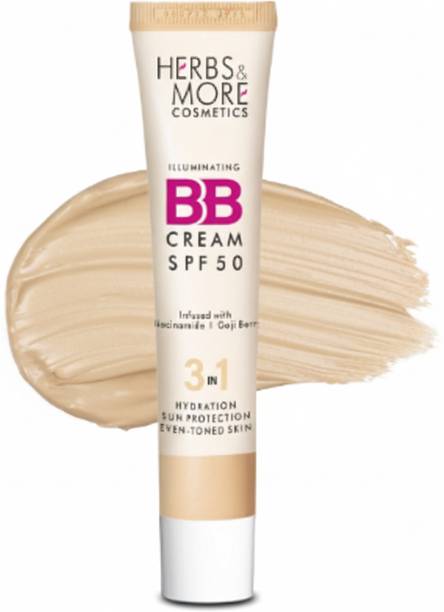 HERBS & MORE Cosmetics Illuminating BB Cream SPF 50 3in1 Hydration Sun Protection Even Toned Skin