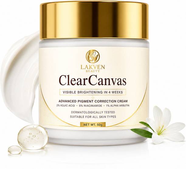 LakVen Beauty Advanced Pigment Correction Face Cream with Kojic Acid, Niacinamide & Alpha Arbutin for Dark Spots & Skin Brightening