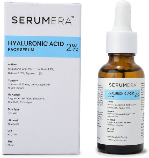 serumera 2% Hyaluronic Acid Hydrating Face Serum | For Dryness, Dullness, Dehydrated Skin, Rough Texture | Dry Skin Type