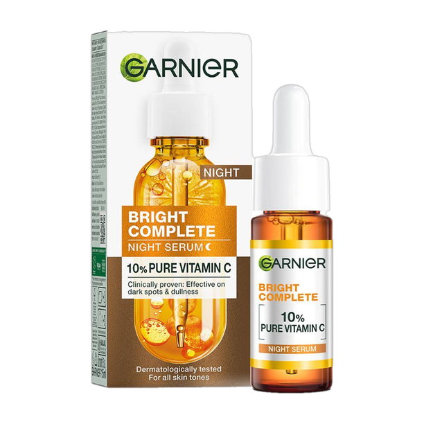 गार्नियर Bright Complete Night Vitamin C Serum With 10% Pure Vitamin C for Bright Skin