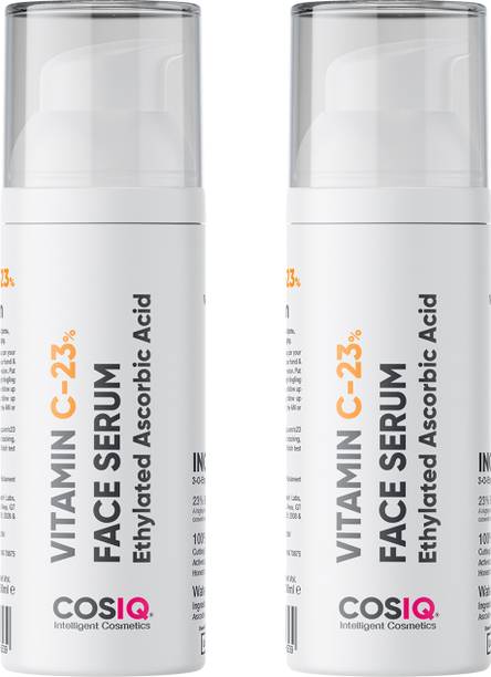 Cos-IQ Vitamin C-23% Face Serum For Skin Whitening ,Wrinkles, Fine Lines Pack of 2