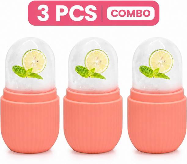 eyurva 3 pcs ice roller reusable silicone facial ice roller for glowing & tighten skin 300 ml
