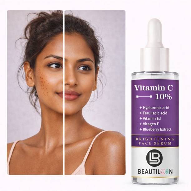 beautiloon Vitamin C 10% Hydrating Serum with Ferulic & Hyaluronic Acid Reduces Dark Spots Boosts Collagen and Brightens Face Tone (30 ml)