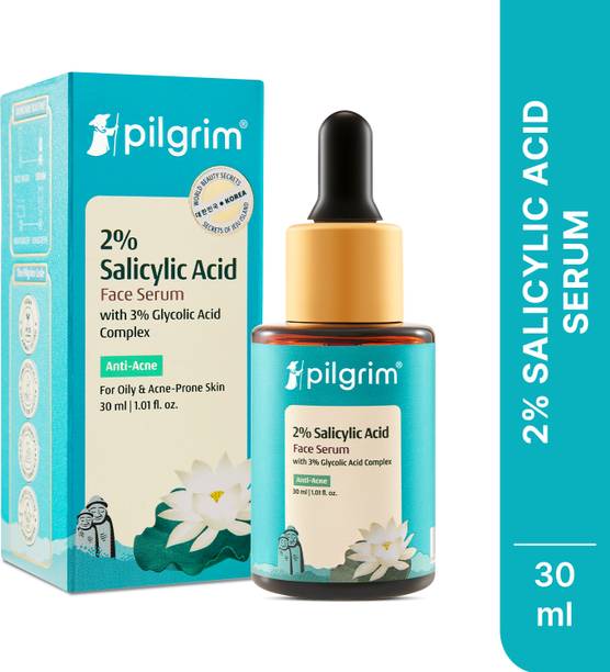 पिलग्रिम Salicylic Acid 1% + Glycolic Acid 3% Anti Acne Serum | Resurfaces & Retexturizes Skin| Reduces Excess Oil | Dermatologically Tested | All Skin Type | For Men & Women | Vegan