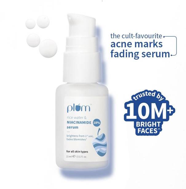 Plum 10% Niacinamide Brightening Serum with Rice Water|Brightens Skin from 1st Use|All Skin Types