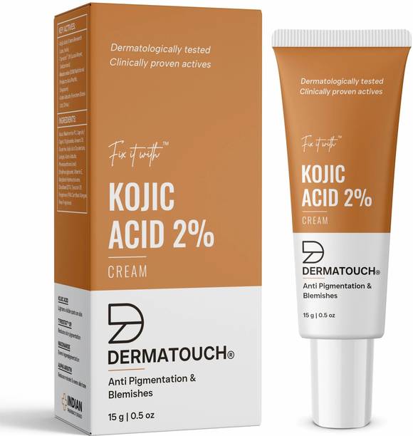 Dermatouch Kojic Acid 2% Cream | For Pigmentation & Dark Spot Reduction | Suitable For All Skin Types | 15 G