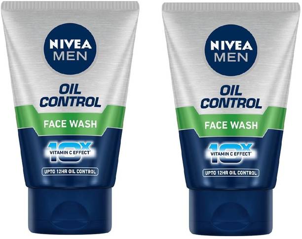 Nivea Men Oil Control Facewash with 10x Vitamin C Effect – Deep Cleansing for Oily Skin, Removes Dirt & Excess Oil, Gives Long-Lasting Freshness – 100g (PACK OF 2) Face Wash