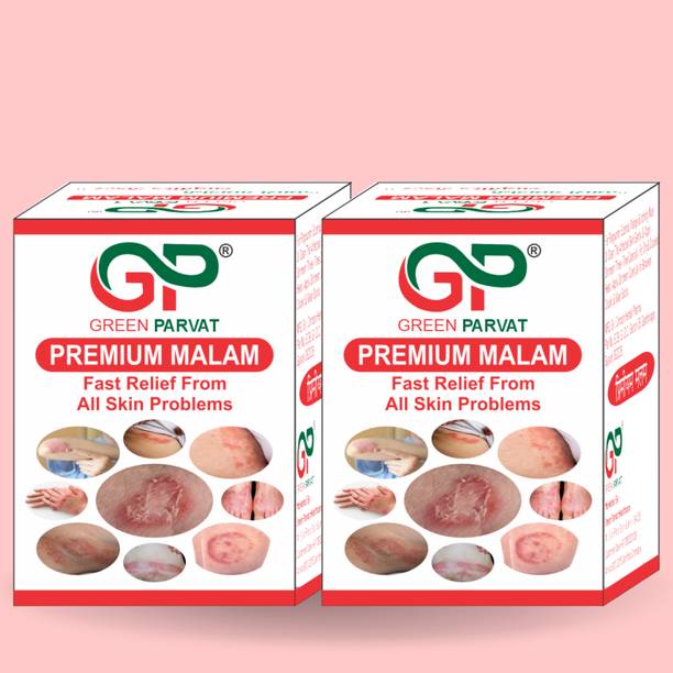 Green parvat Premium Malam Pack of 2 (2 x 20gm) | Ayurvedic Herbal Skin Care Malam | Dad Khaj Khujli Care | Ringworm & Itching Care | Herbal Ointment for Men & Women | Total 40gm