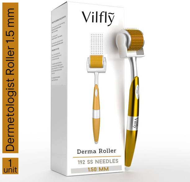 VILFLY 1.5 mm Professional Gold Plated 192 Needles Titanium Alloy Derma Roller For Hair Regrowthment