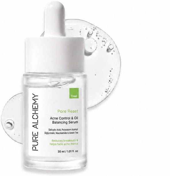 Pure Alchemy Pore Reset Anti-Acne and Oil Control Serum with Salicylic Acid, Mandelic Acid, Azelaic Acid, Zinc PCA & Niacinamide