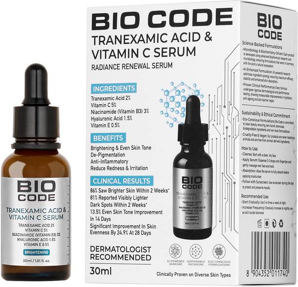 BIO CODE Tranexamic Acid & Vitamin C Serum | AI-Enhanced Brightening Formula