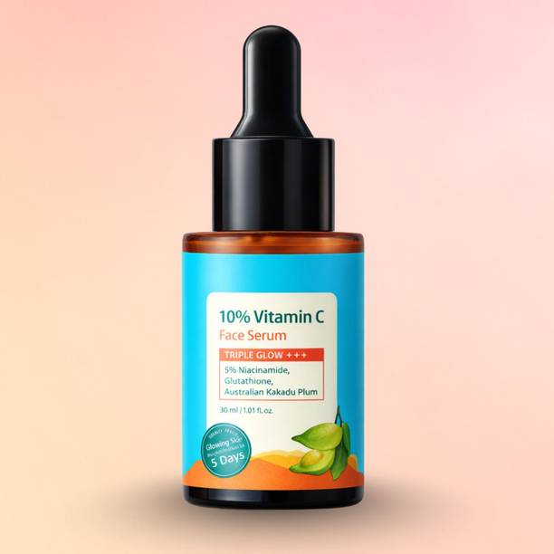 Hegza Advanced Vitamin C Serum for Face with 5% Niacinamide, Glutathione for Dark Spots & Radiant Skin