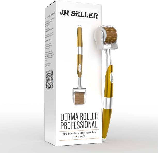 JM SELLER Professional Gold Plated 192 Needles Titanium Alloy Derma Roller For Hair Regrowthment, 0.5mm