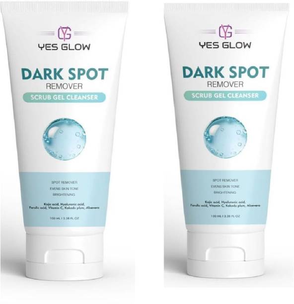 YES GLOW Dark Spot Remover for Face Scrub Gel Cleanser Pack of 2