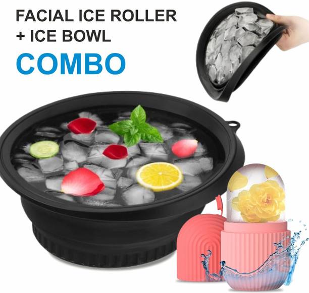 eyurva facial ice roller & face ice bowl combo for skin cooling tightening tool