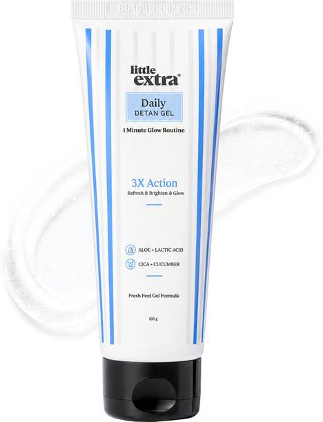 Little Extra Daily Detan Gel for Face & Body | 1 Minute Tan Removal Gel | Aloe Vera, Lactic Acid, Cica