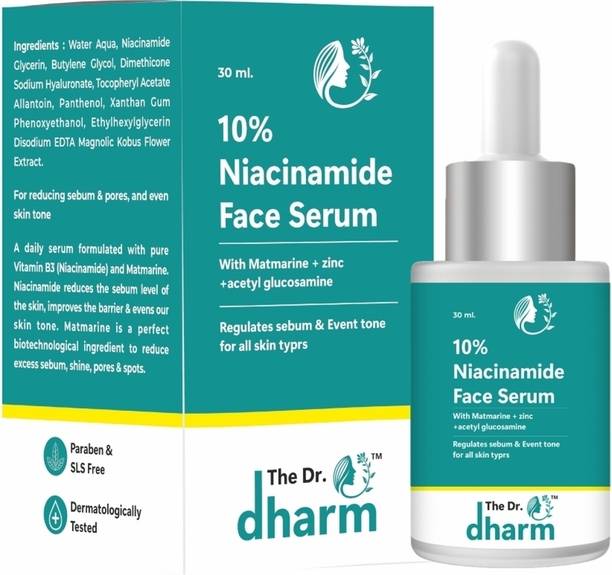 THE DR DHARM 10% NIACINAMIDE FACE SERUM WITH MATMARINE ...