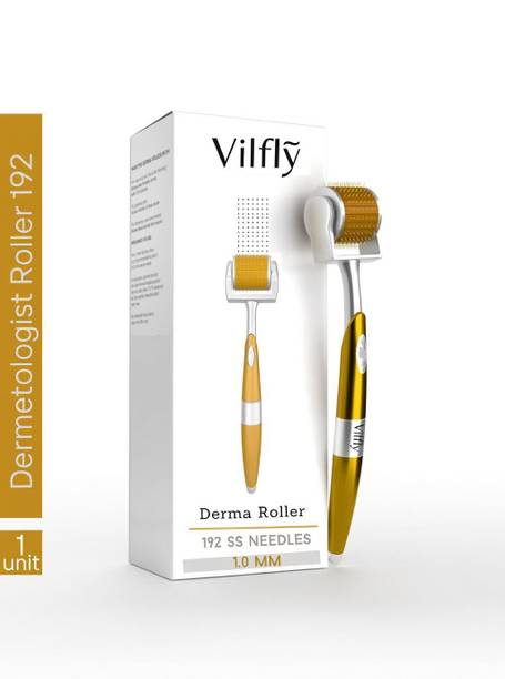 VILFLY Premium 1.00 mm golden derma roller 192 Microneedl for Hair Regrowth & Skin Rejuvenation