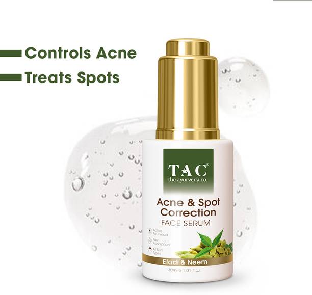 TAC - The Ayurveda Co. Eladi & Neem Acne Serum | Spot Correction | Fades Acne Marks | Oily Skin Care