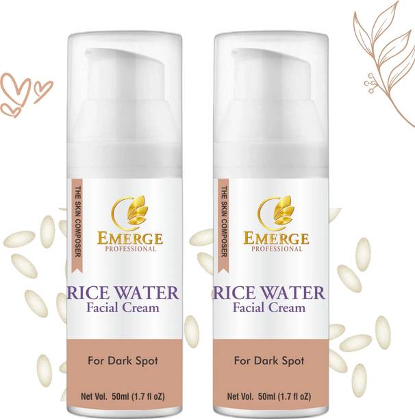 EMERGE Professional Rice Day & Night Cream with Rice water for Skin Dark Spot, Glass Skin Tone