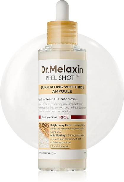 Dr.Melaxin Peel Shot Glow Rice Peeling Ampoule 80ml Daily Soft Exfoliating Face and Body Scrub Dead Skin Cells Blackhead Remover for All Skin Types korean skin care