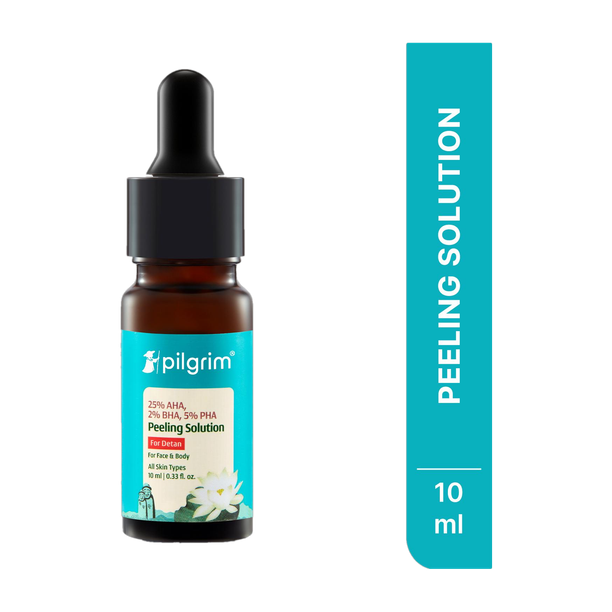 Pilgrim 25% AHA + 2% BHA + 5% PHA Peeling Solution Face Serum for Exfoliation|Detan