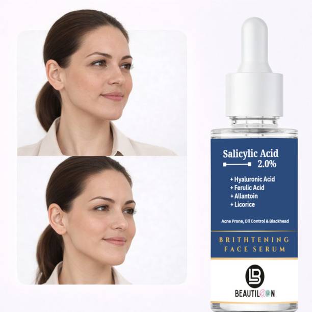 beautiloon Salicylic Acid Face Serum for Pimples & Oily Skin | Deep Cleansing Oil Control Blackhead Removal | Hyaluronic Acid + Ferulic Acid