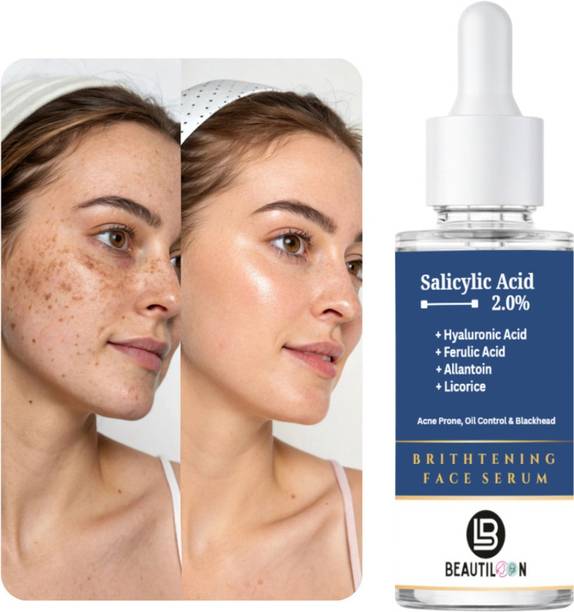 beautiloon Salicylic Acid Acne Control Face Serum 2% for Oily & Acne Prone Skin, Pimple Removal & Oil Control with Deep Pore Cleanser