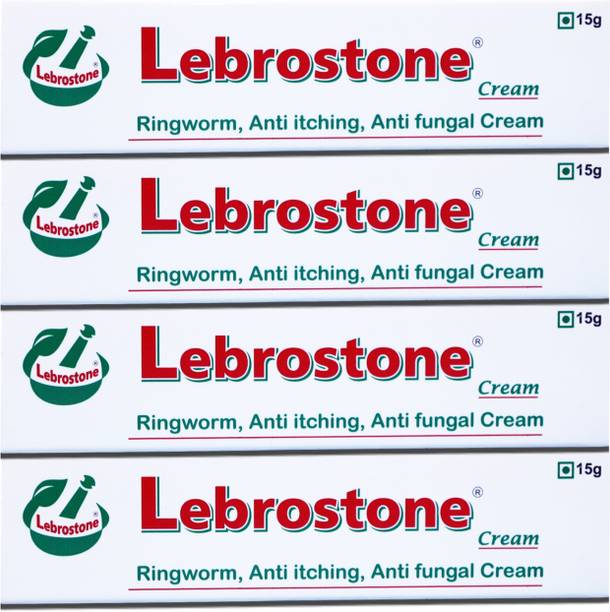 Lebrostone Ayurvedic Skin Care Cream 15g Treatment for Ringworm, Anti Itching, & Anti Fungal Infections (Pack of 4,)