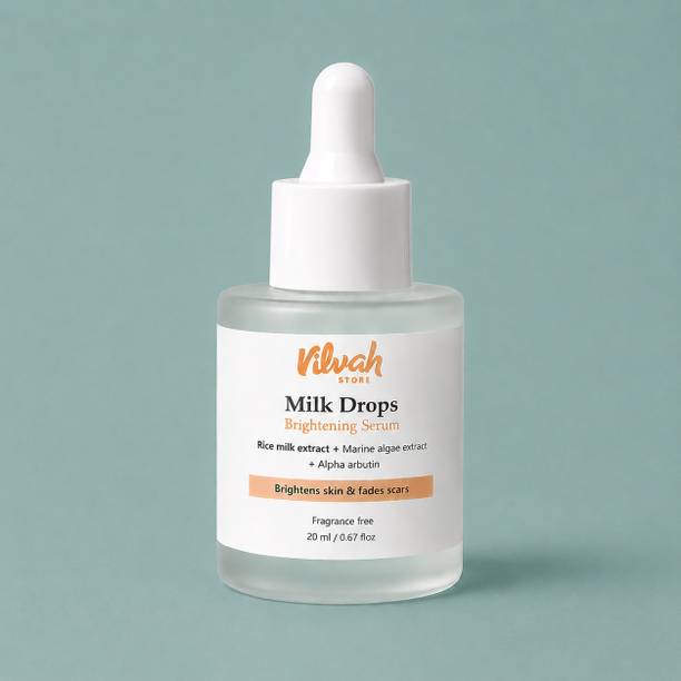 CEVLON Vilvah Milk Drops Brightening Serum (30 ml) | Rice Milk + Marine Algae + Alpha Arbutin | For Glowing Skin, Hydration & Dark Spot Reduction