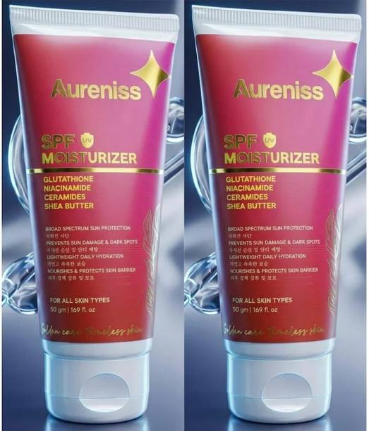 aureniss Pack of 2-SPF Moisturizer Cream 50g with Broad Spectrum Sun Protection