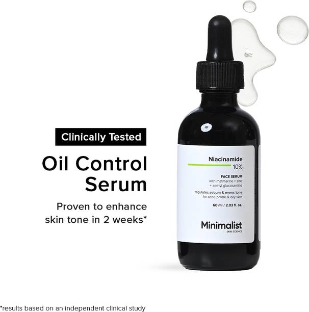 Minimalist 10% Niacinamide Face Serum for Acne Marks, Blemishes & Oil Balancing with Zinc | Skin Clarifying Anti Acne Serum for Oily & Acne Prone Skin
