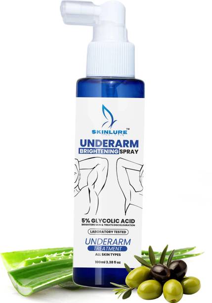 Skinlure Underarm Brightening Spray with 5% Glycolic Acid | Dark Spot Reduction & Skin Whitening | Smooth & Even-Toned Skin | 100ml