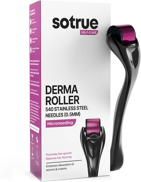 Sotrue Derma Roller For Hair Growth 0.5mm with 540 SS Needles, Reduces Acne Scars