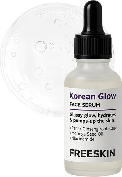 Free Skin Korean Glow Face Serum with Panax Ginseng Root Extract, Moringa Seed Oil & Niacinamide | Glass Skin Effect, Deep Hydration & Skin Plumping | For All Skin Types